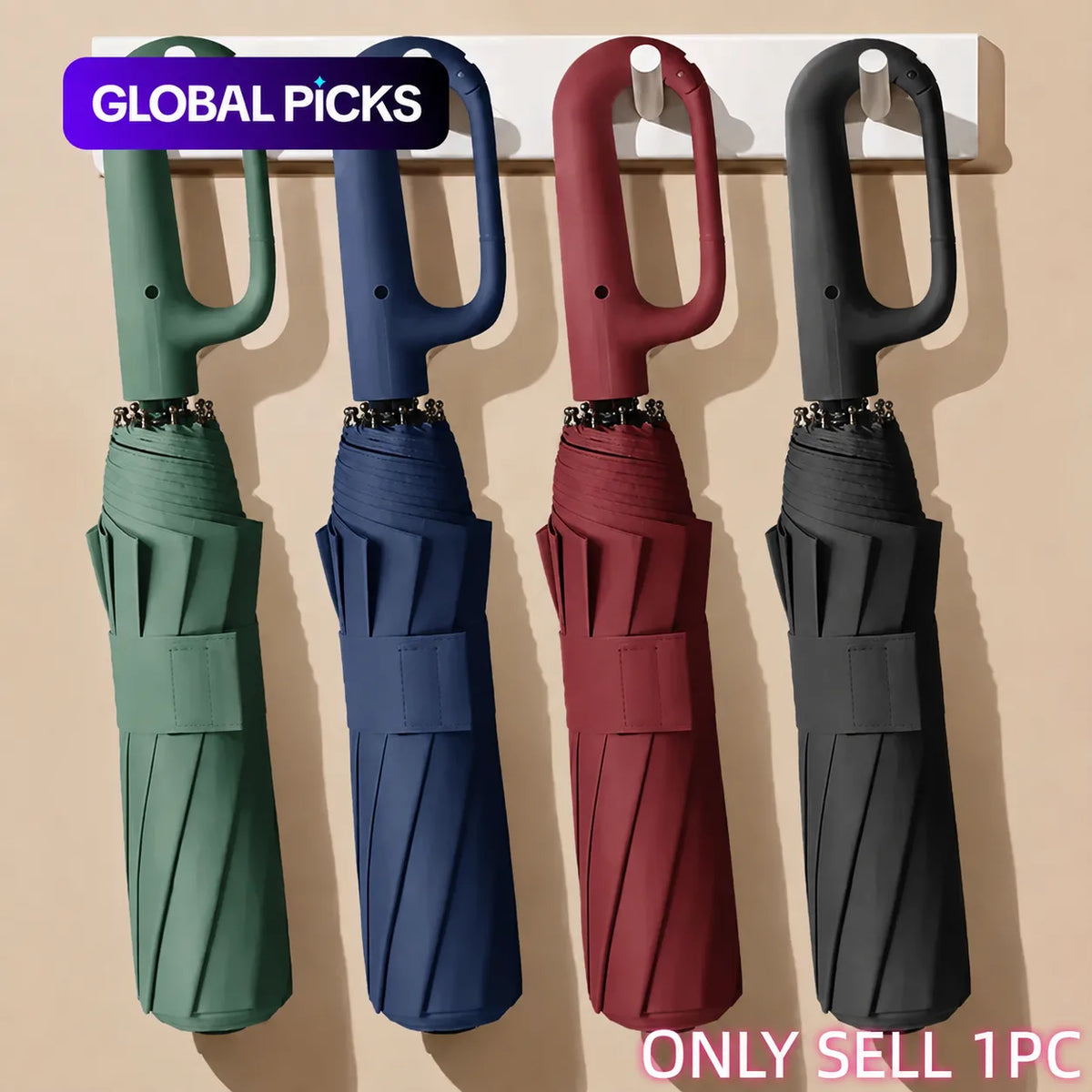 Ultimate Portable Automatic Folding Umbrella with Hangable Loop Buckle