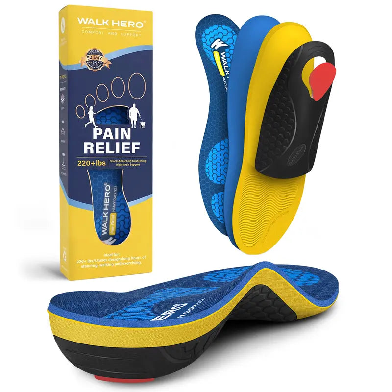 Heavy-Duty Orthotic Insoles for Instant Plantar Fasciitis & Foot Pain Relief
