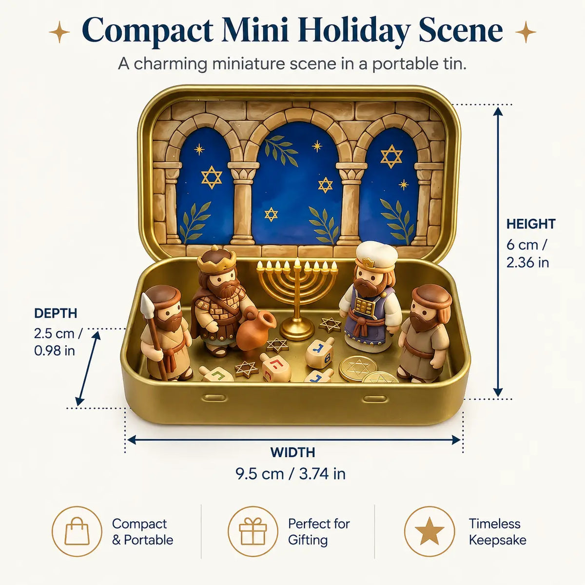 Mini Christmas Nativity Set in Pocket Keepsake Tin