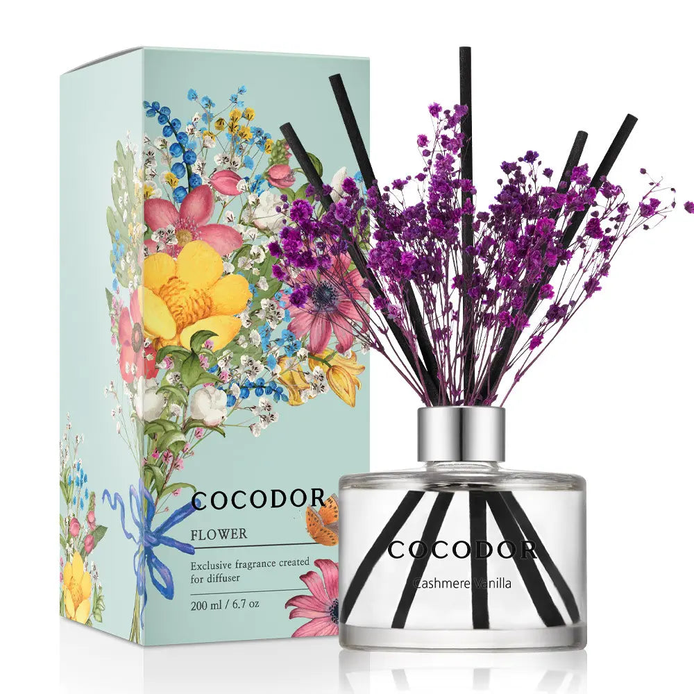 Long-Lasting Botanical Reed Diffuser with Real Preserved Flowers