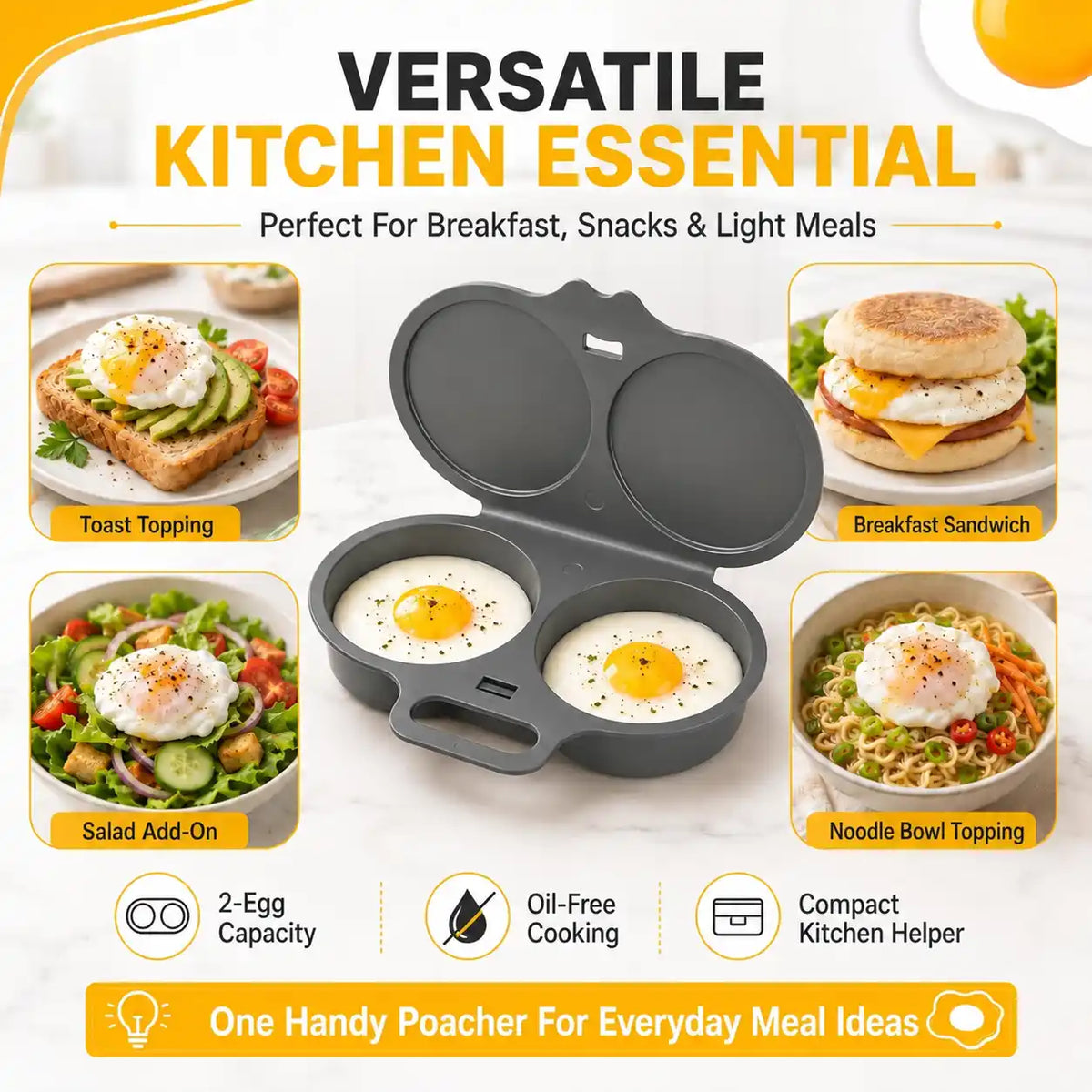 Rapid Microwave Egg Poacher – Perfectly Poached Eggs in 60 Seconds