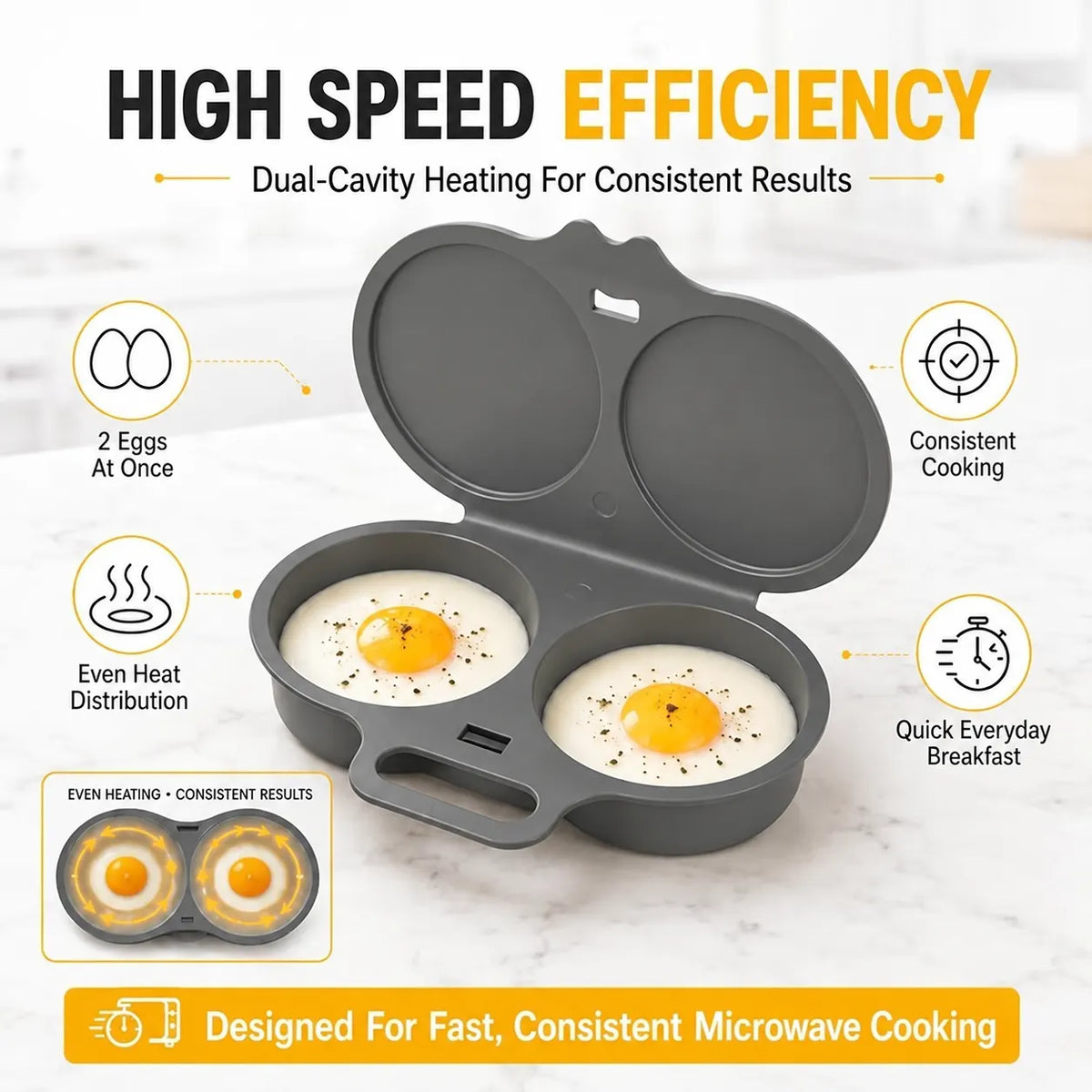 Rapid Microwave Egg Poacher – Perfectly Poached Eggs in 60 Seconds