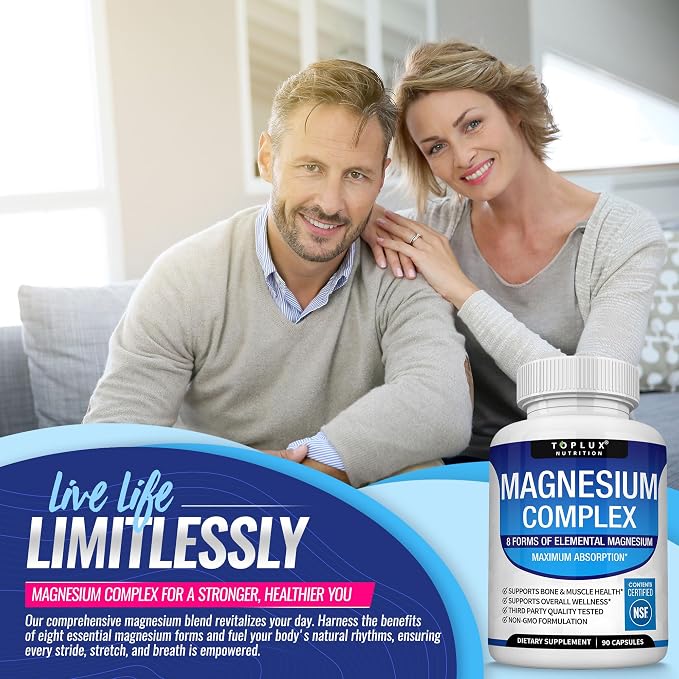 🎁 BUY 1 GET 1 FREE - 8-in-1 Magnesium Complex Capsules for Maximum Absorption & Vitality