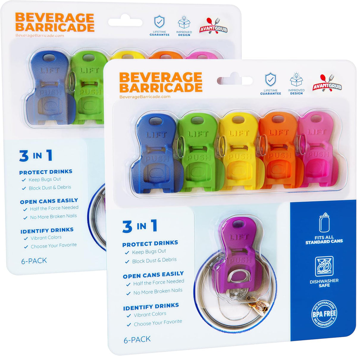 Universal Can Protector Caps & Easy Pull Tab Opener