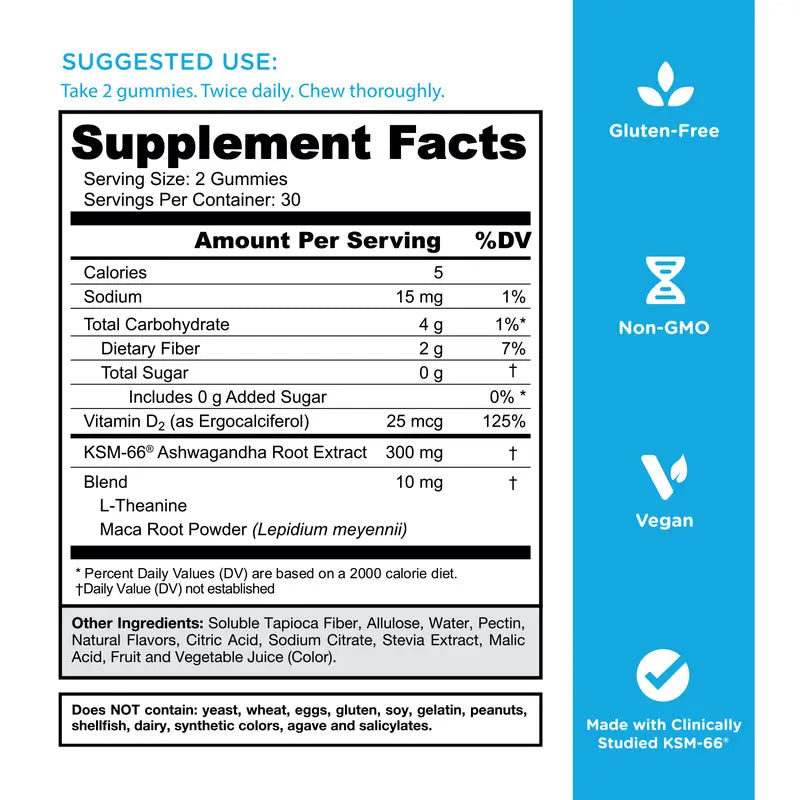 Sugar-Free Daily Wellness Trio: Pre & Probiotics, ACV, & Ashwagandha Gummies