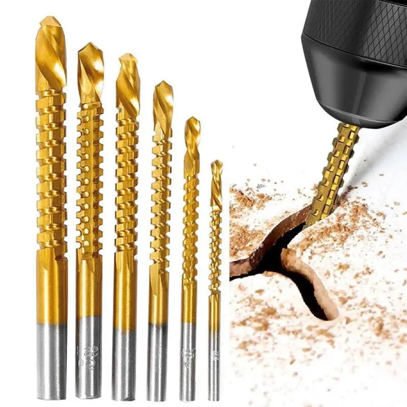 6Pcs Titanium HSS Drill Saw Bits Set - Drill & Side Cut Effortlessly