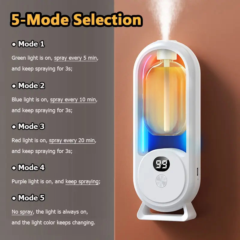 Wall-mounted aroma diffuser with floral essential oil set