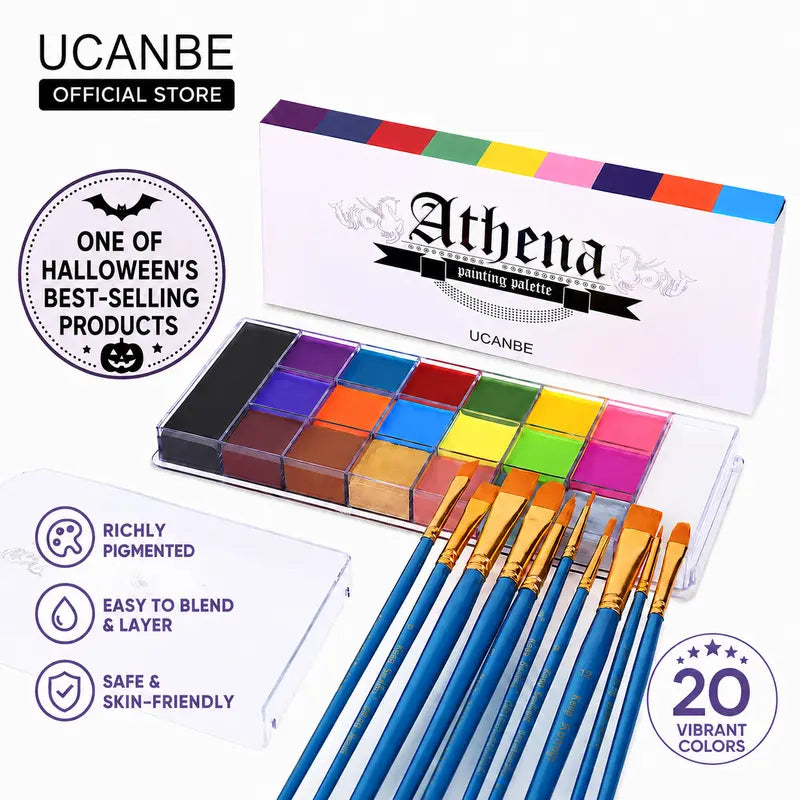 Safe 20-Color Face & Body Paint Palette
