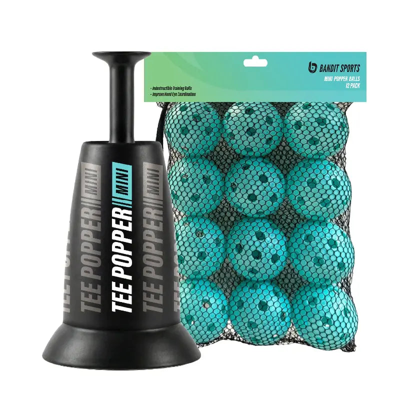 Portable Mini Baseball Tee Popper Hitting Trainer Bundle