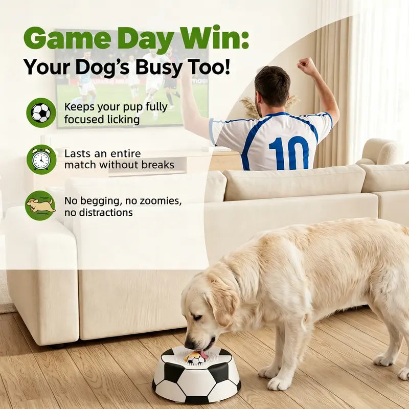 Interactive Soccer Dog Lick Bowl Slow Feeder For Anxiety Relief