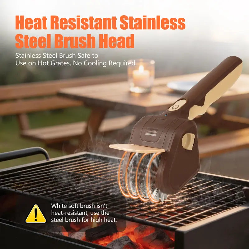 Electric BBQ Grill Brush Cordless Rechargeable Grill Cleaner