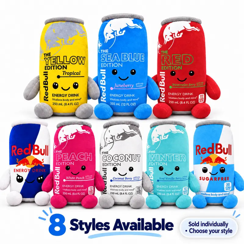 Cute Energy Drink Can Plushie Toy for Soft Desk & Bedroom Decor
