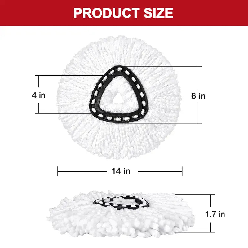 Microfiber Spin Mop Refills & Base Scrub Brush Set
