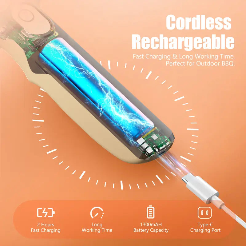 Electric BBQ Grill Brush Cordless Rechargeable Grill Cleaner