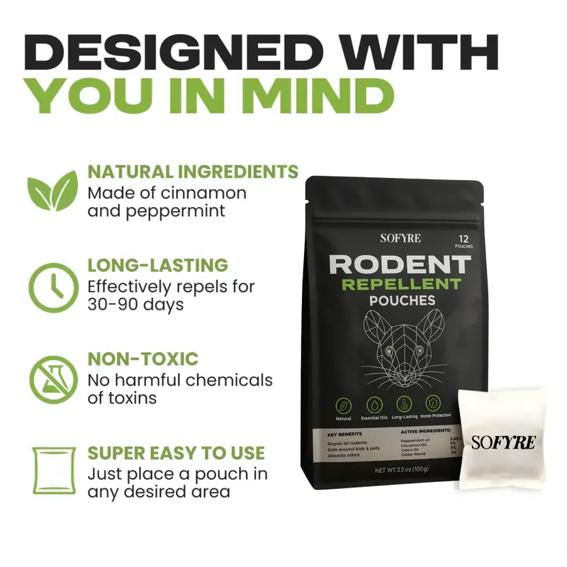 Keep Rodents Away Safely: 100% Natural Essential Oil Repellent Pouches