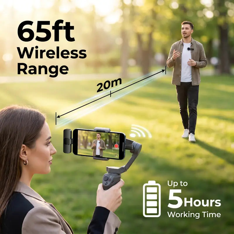 Crystal-Clear Wireless Audio for Every Video – Plug & Play Mini Lavalier Microphone