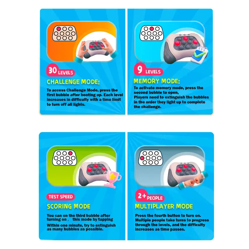 Interactive Fast Push Pop Game Bunny Stress Toy