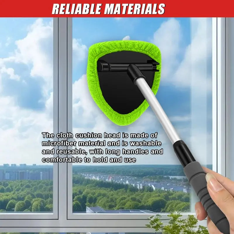 Extendable Windshield Cleaning Tool & Microfiber Car Window Kit