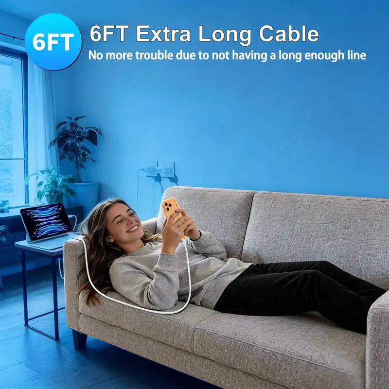 Ultra Fast USB-C Wall Charger Block with 6FT Braided Cable Set