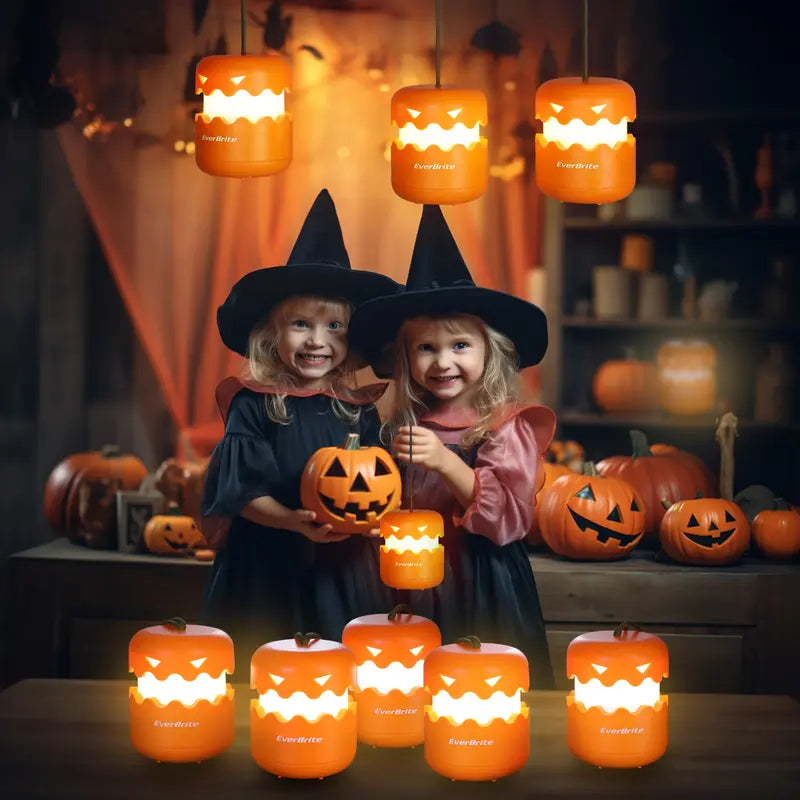 Collapsible Pop Up Halloween Pumpkin Lanterns With Lanyard