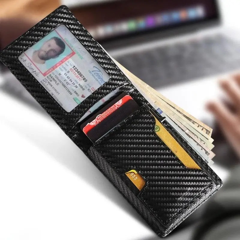 Ultra-Slim RFID Blocking Metal Pop-Up Bifold Wallet for Men