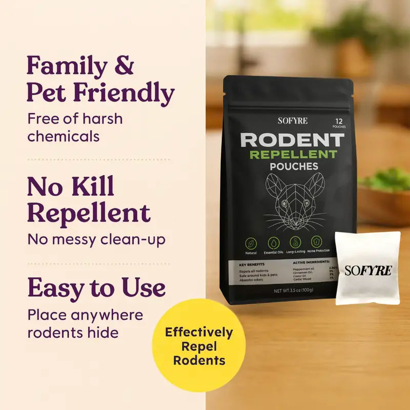 Keep Rodents Away Safely: 100% Natural Essential Oil Repellent Pouches