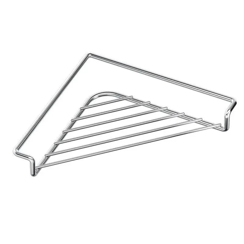 Triangular Stainless Steel Corner Sink Drying Rack & Sponge Holder