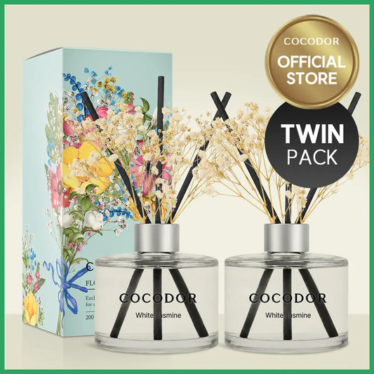 Long-Lasting Botanical Reed Diffuser with Real Preserved Flowers