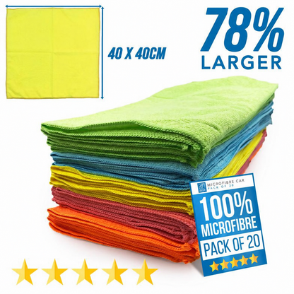 Ultimate 40x40cm Ultra-Absorbent Microfibre Cleaning Cloths Set