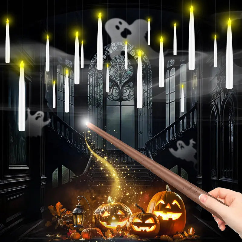 Magical Floating LED Taper Candles with Magic Wand Remote