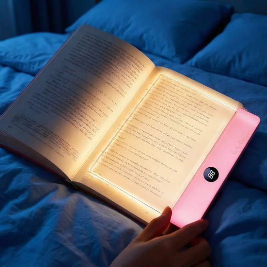 Flat LED Night Reading Light with Smart Timer & Dimmable Eye-Care Panel