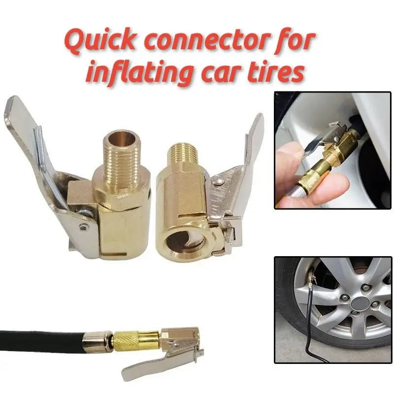 Instant Lock-On Brass Air Chuck for Hands-Free Tire Inflation