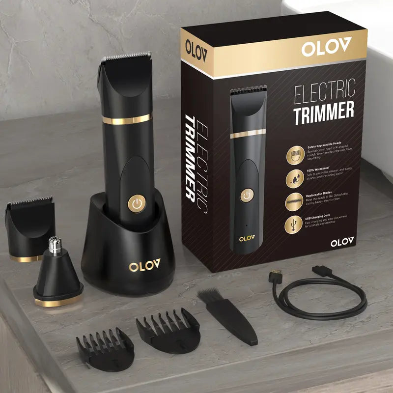 Precision Electric Body & Groin Groomer with Replaceable Safety Heads