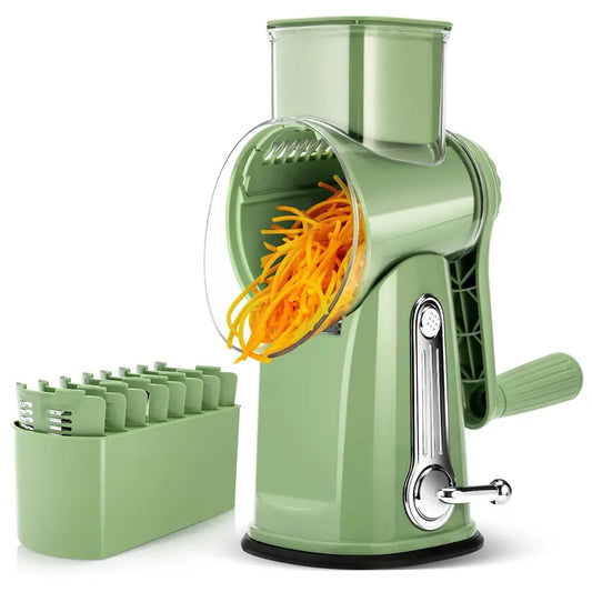 5-in-1 Rotary Vegetable Slicer & Cheese Grater – Fast, Safe, Effortless Prep