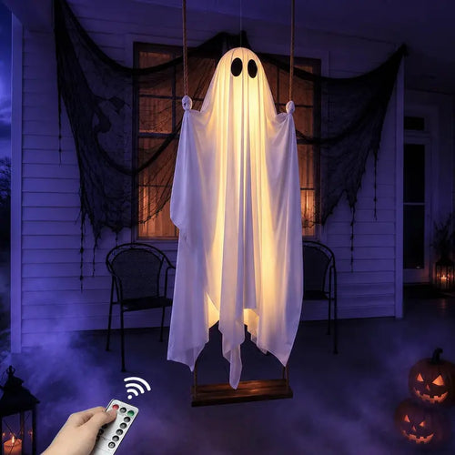 5FT Light-Up Hanging Ghost Swing with Remote Control