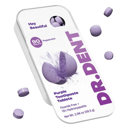 Purple Tone-Correcting Whitening Toothpaste Tablets with 10% Hydroxyapatite