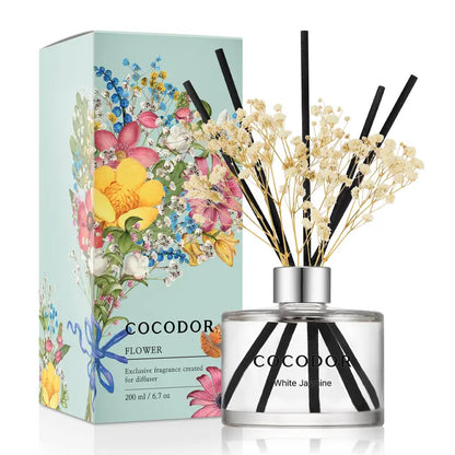 Long-Lasting Botanical Reed Diffuser with Real Preserved Flowers