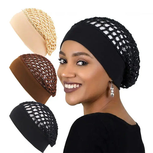 Wide-Band Crochet Mesh Hair Net for Sleeping & Silk Press Protection