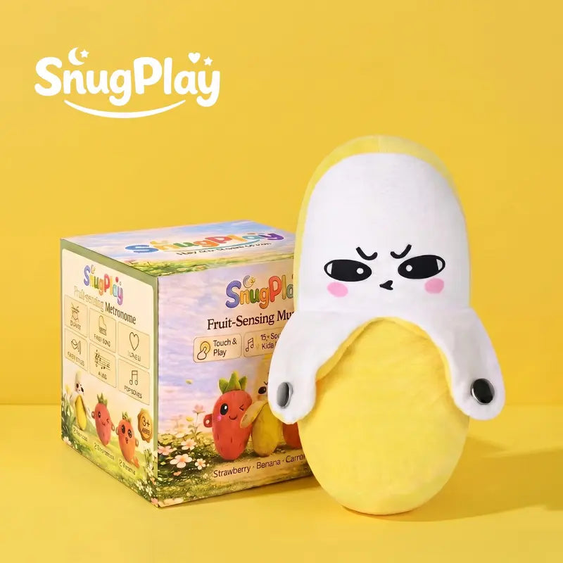 Interactive Fruit Plush Toy with Touch-Sensing Musical Sounds & Soft Skin-Touch Fabric
