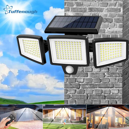 Ultra-Bright 210LED Solar Security Light With 3 Adjustable Heads & Motion Sensor