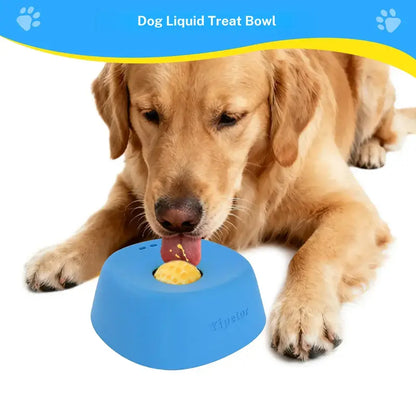 No-Spill Rolling Ball Slow Feeder Dog Bowl for Liquid Treats & Anxiety Relief