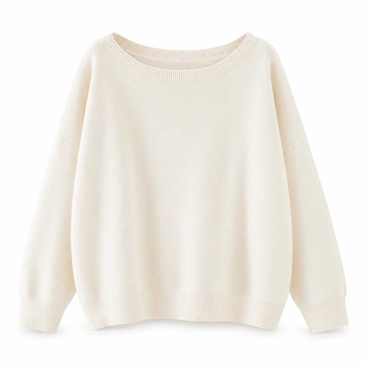 Women's Ultra-Soft Scoop Neck Drop Shoulder Slouchy Knit Sweater