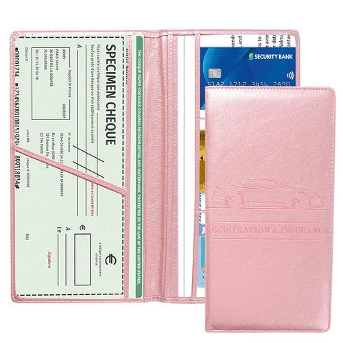 Ultra-Slim Leather Car Registration & Insurance Holder Wallet