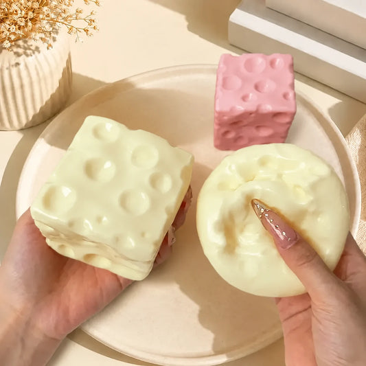 Ultra-Satisfying Moldable Cheese Cube Stress Toy