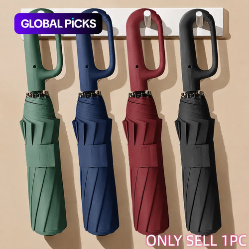 Ultimate Portable Automatic Folding Umbrella with Hangable Loop Buckle