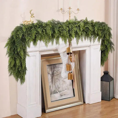 Real-Touch Artificial Cedar Garland for Christmas Decor