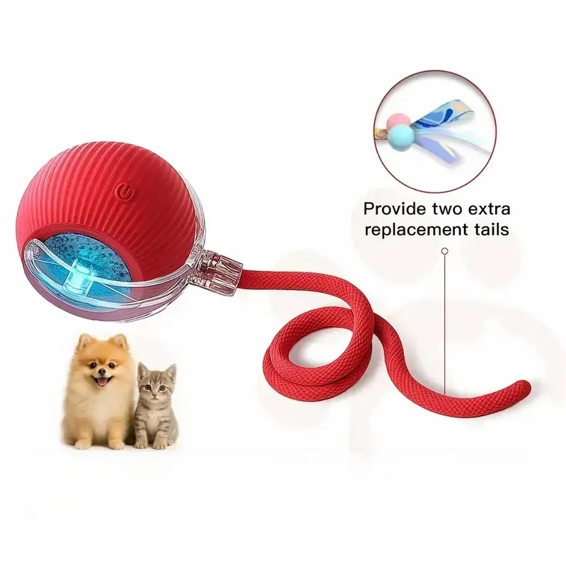 [🎁 BUY 1 GET 1 FREE] Smart Interactive Moving Cat Ball with LED Lights & Tail