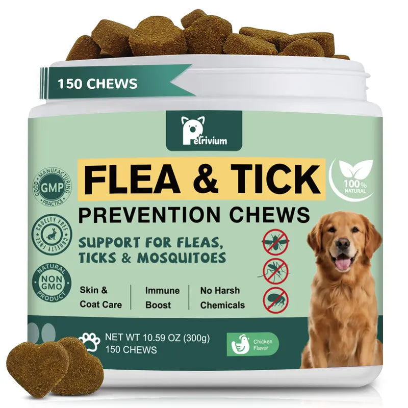 Natural Flea, Tick & Mosquito Defense Chews for Dogs