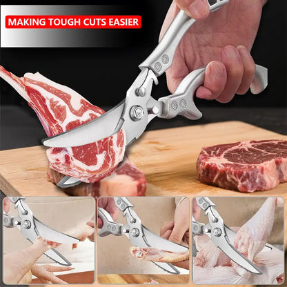 Heavy Duty Poultry Shears - Cuts Bones & Meat Effortlessly