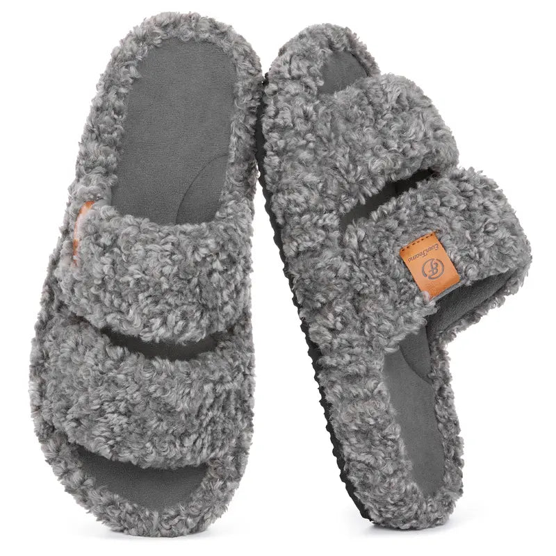 Ultra-Soft Memory Foam Open-Toe Slippers